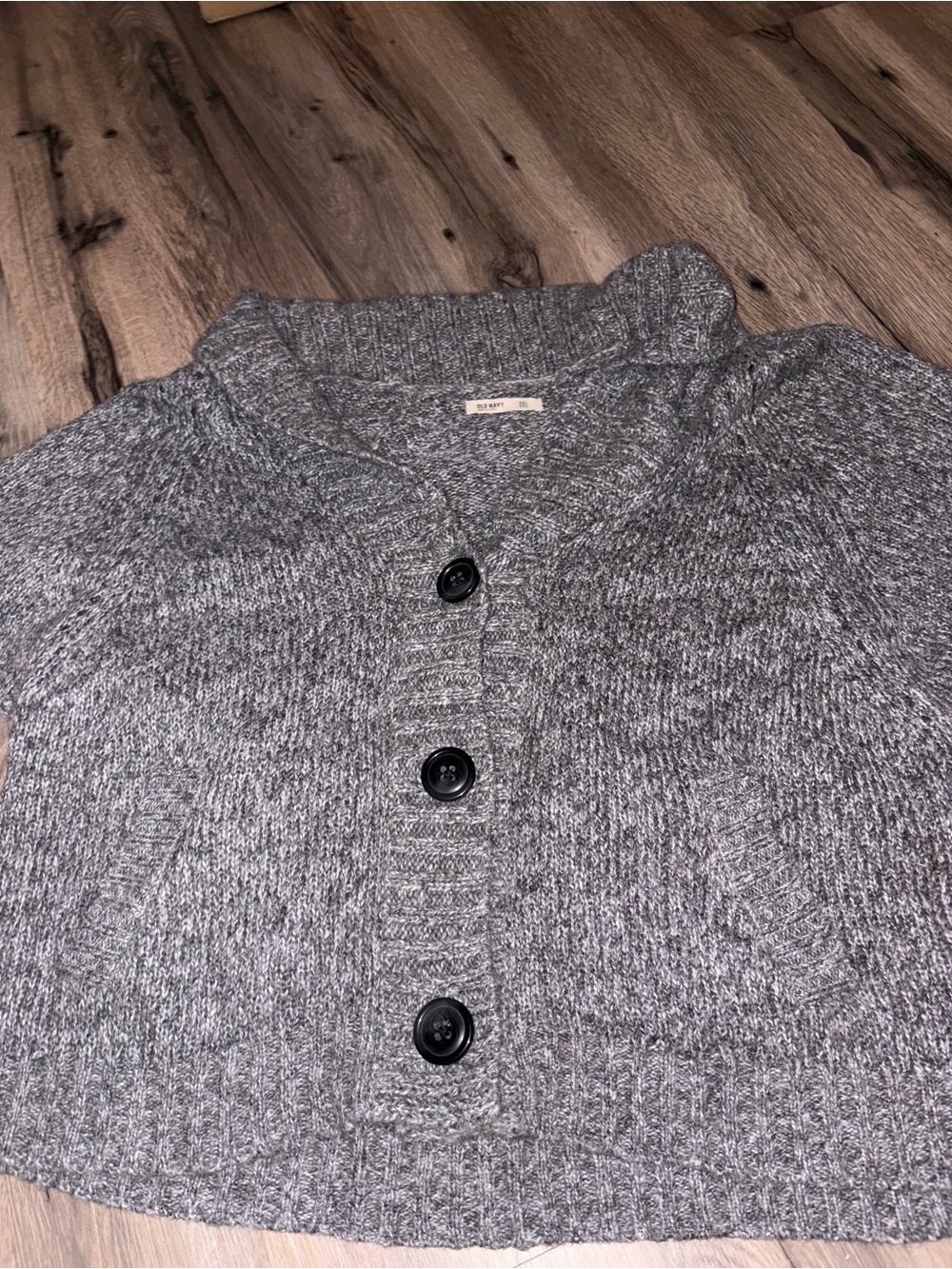 Old Navy Gray Shawl-Collar Button Cardigan